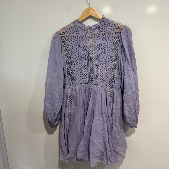 Free People One Karma Lace Long Sleeve Mini Dress - Picture 12 of 13